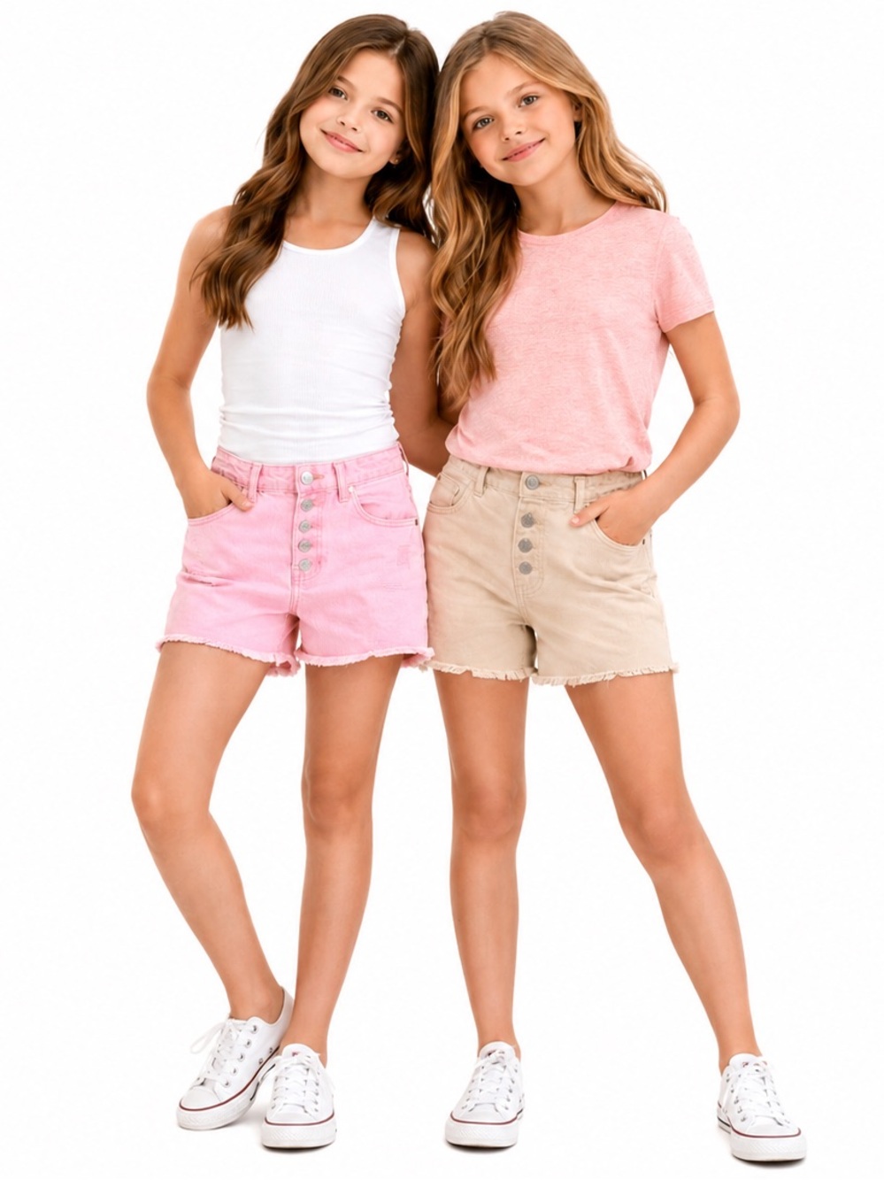 Zara Kids Pink and Tan Shorts Set